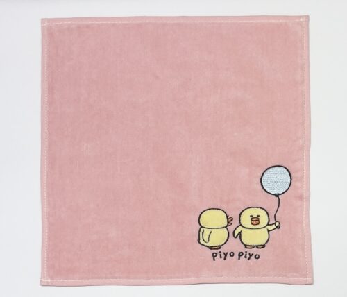 ピヨピヨ刺繍タオル（ピンク）