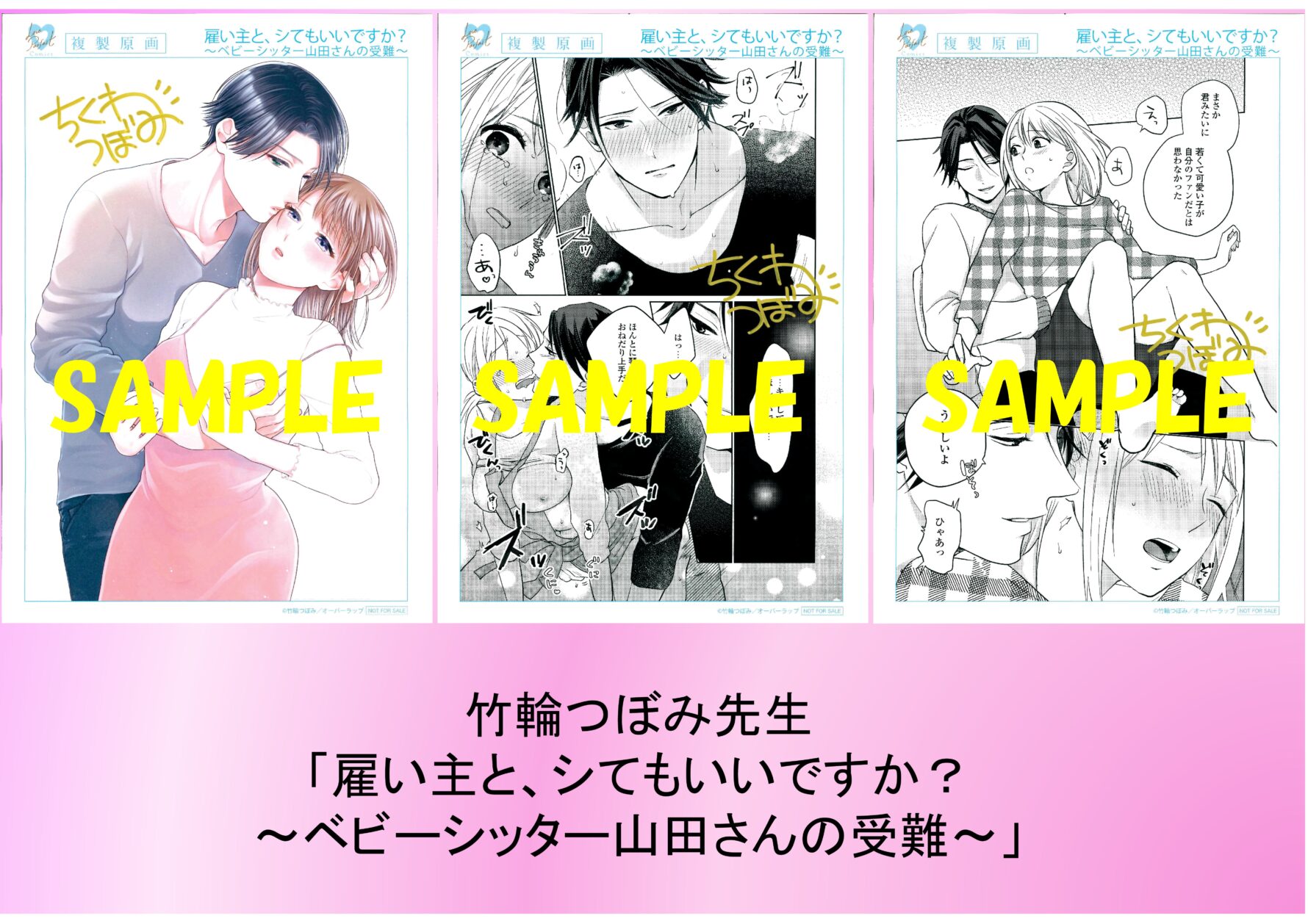 竹輪つぼみ先生「雇い主と、シてもいいですか？　～ベビーシッター山田さんの受難～」直筆サイン入り複製原画（各店舗共通）