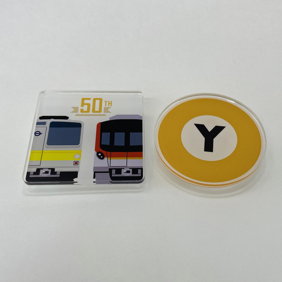 有楽町線開業50周年記念アクリルクリップセット 880円(税込)