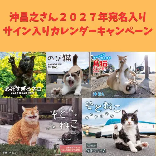 沖昌之さん2027年カレンダー 宛名入りサインキャンペーン